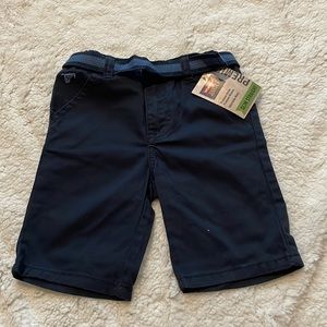 Navy blue wrangler slim straight shorts with adjustable waist, size 5T